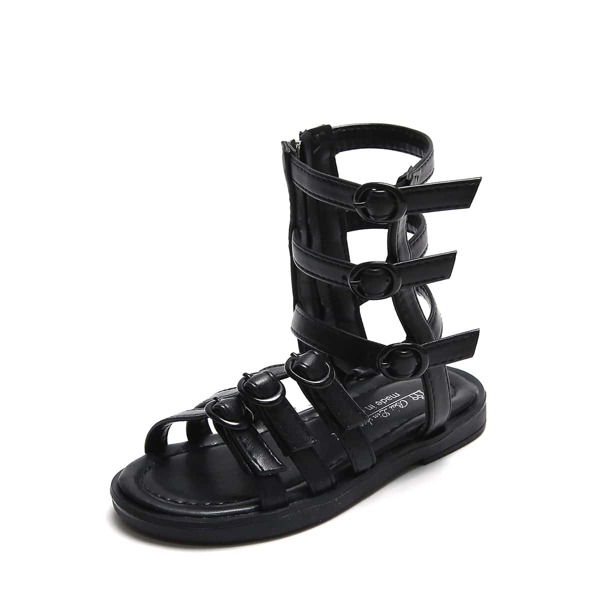 

Toddler Girls Buckle Decor Gladiator Sandals, Black