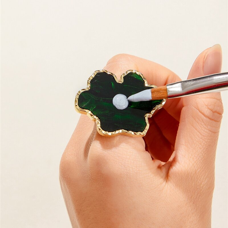 

1pc Nail Art Ring Palette, Dark green