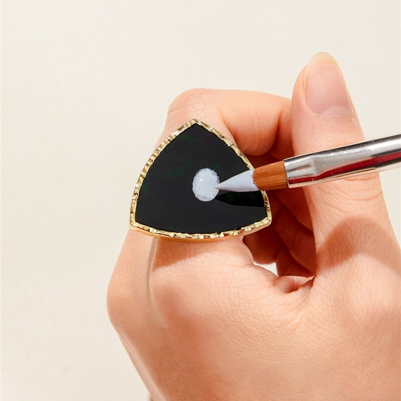 

1pc Nail Art Ring Palette, Dark green