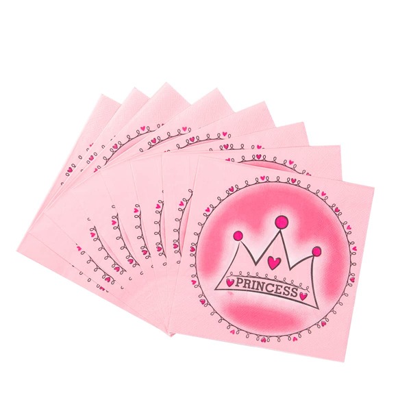 

20pcs Crown Print Disposable Napkin, Pink