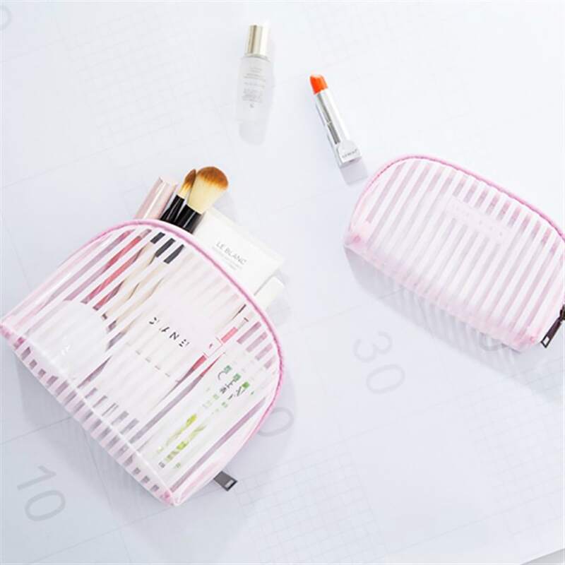 

1pc Random Striped Makeup Bag, Multicolor
