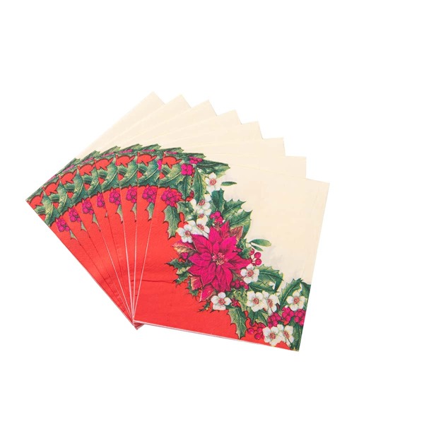 

20pcs Flower Print Disposable Napkin, Multicolor