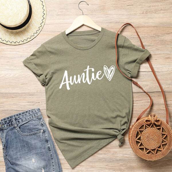 

Plus Letter And Heart Print Tee, Army green