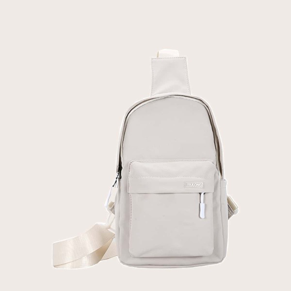 

Men Letter Graphic Sling Bag, White