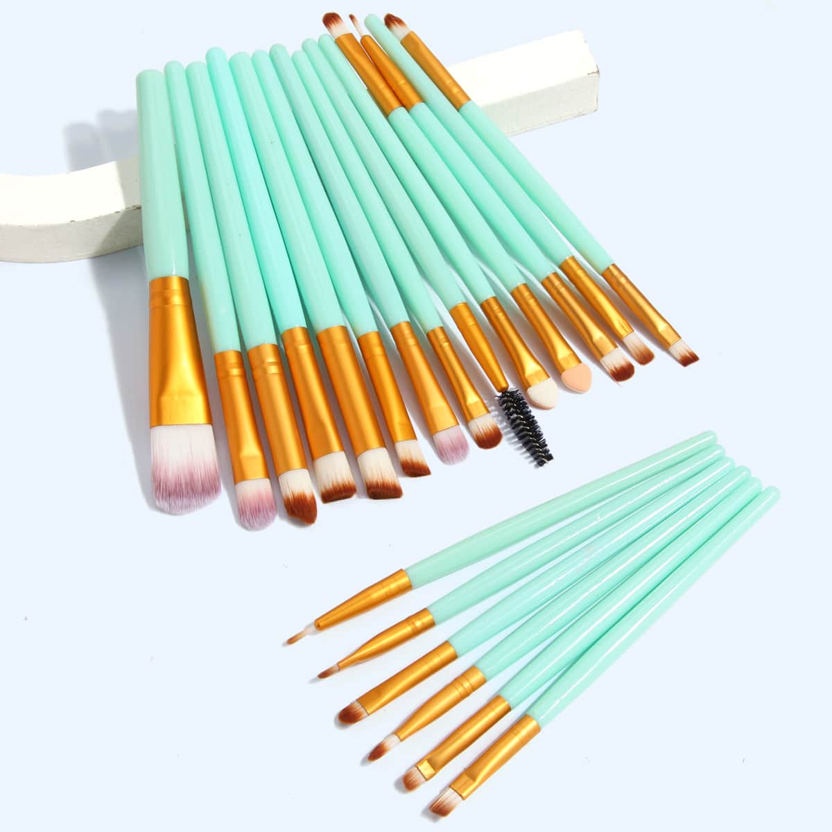 

20pcs Makeup Brush Set, Green