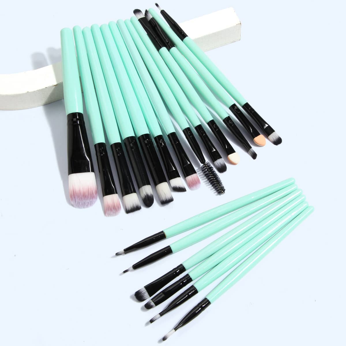 

20pcs Makeup Brush Set, Mint green