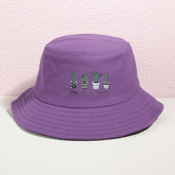 

Letter Graphic Bucket Hat, Purple