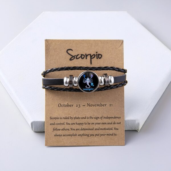 

Men Constellation Pattern Bracelet, Black