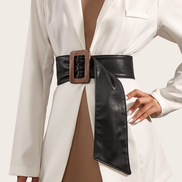 

Geo Buckle Belt, Black