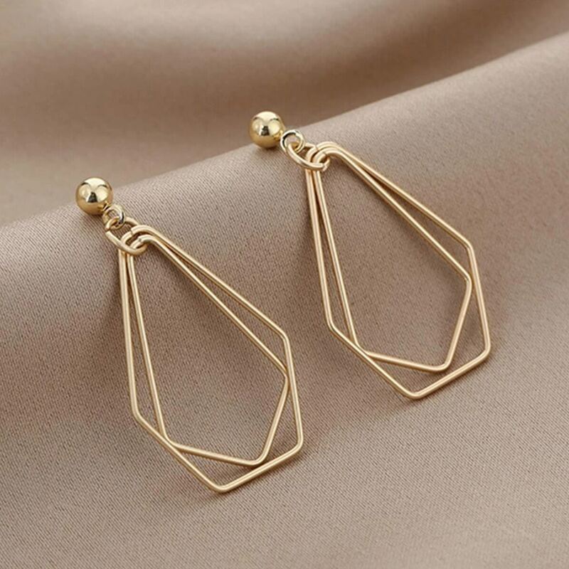 

Geo Drop Earrings, Gold