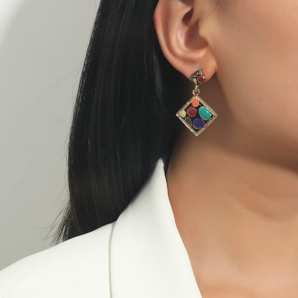 

Geo Decor Drop Earrings, Multicolor