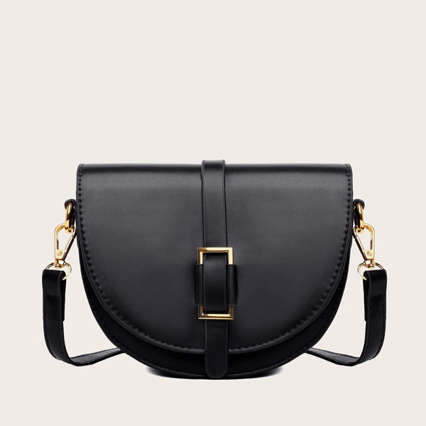 

Minimalist Flap Crossbody Bag, Black