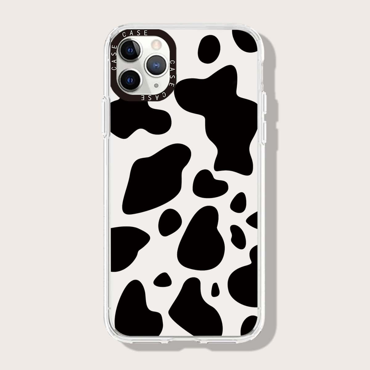 

Cow Print Phone Case, Black and white
