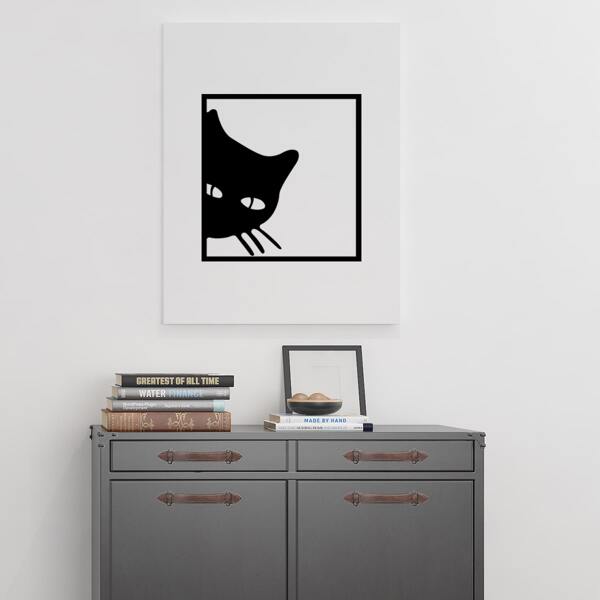 

Cat Print Wall Sticker, Black