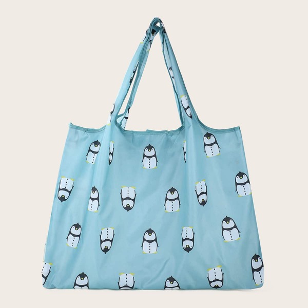 

Penguin Print Shopper Bag, Blue