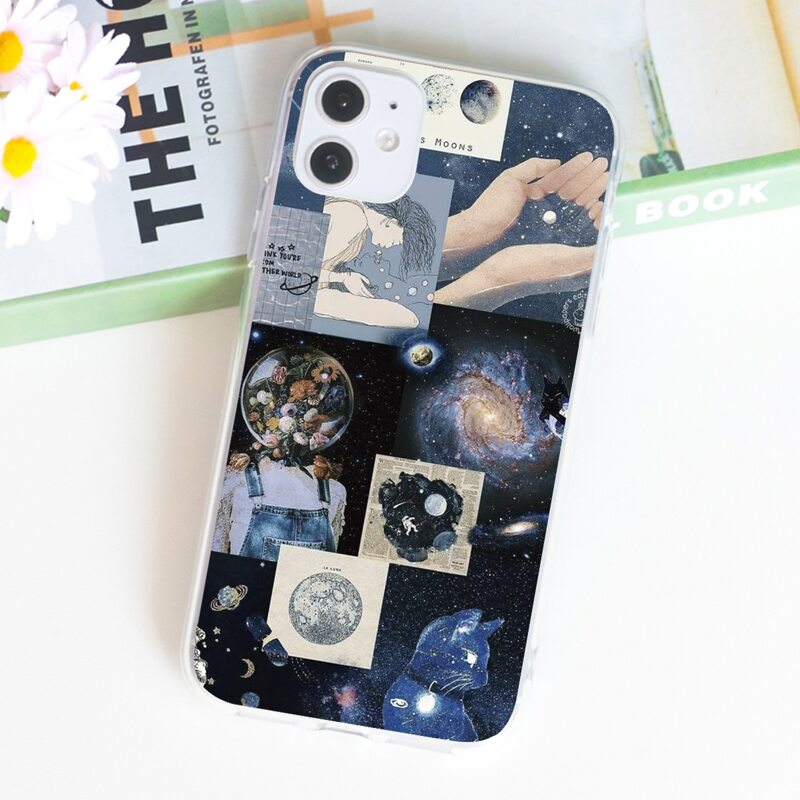 

Aesthetic Collage Phone Case, Blue