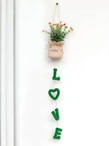 1 pièce Plante en pot artificielle à accrocher au mur, décoration de maison, décoration de chambre, décoration murale - Multicolore - Voir 1