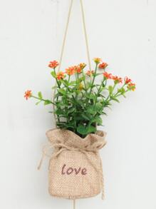 1 pièce Plante en pot artificielle à accrocher au mur, décoration de maison, décoration de chambre, décoration murale - Multicolore - Voir 3