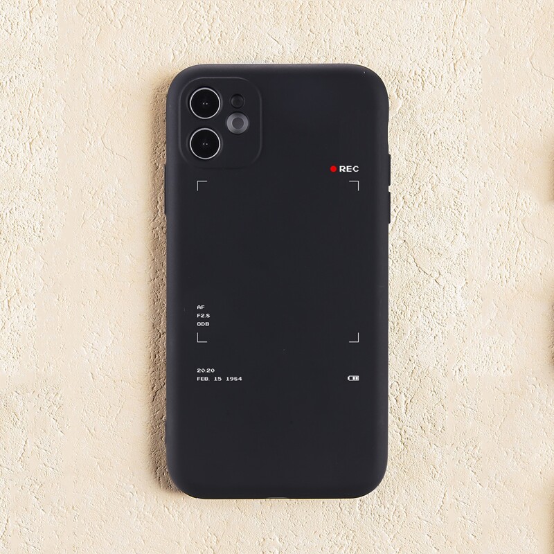 

Letter Graphic Phone Case, Black