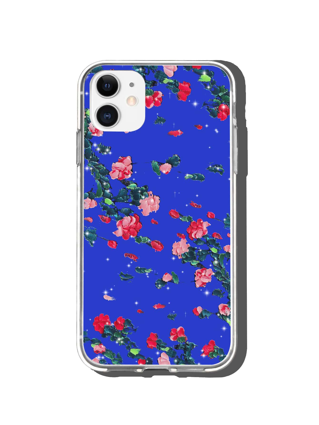 Funda de móvil con pintura de pastel al óleo floral - Azul - Ver 1