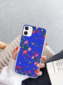 Funda de móvil con pintura de pastel al óleo floral - Azul - Ver 2