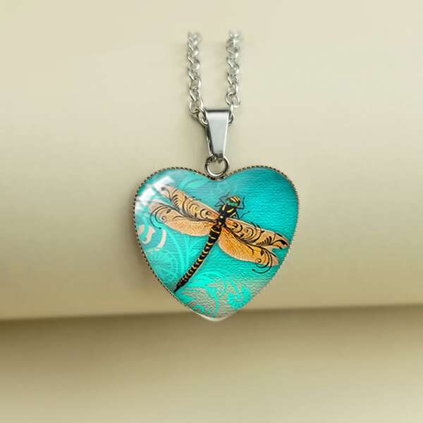 

Heart Pendant Necklace, Silver