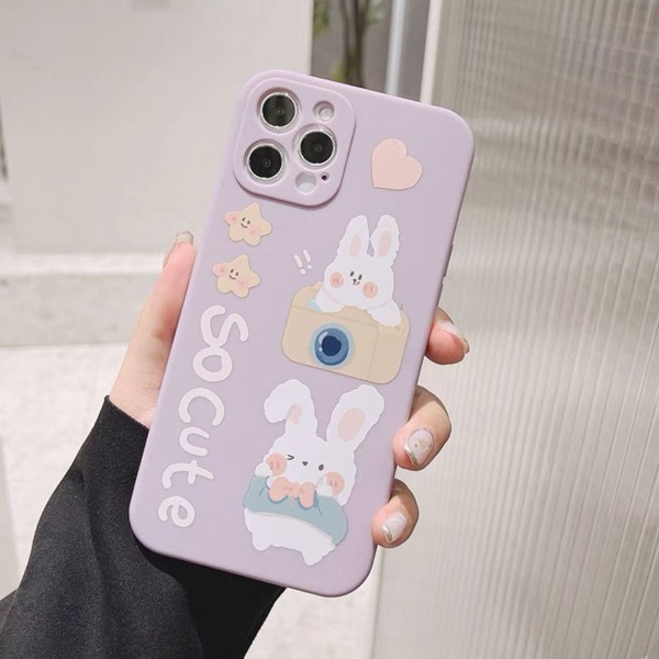 

Cartoon Rabbit Print Phone Case, Multicolor