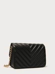 Túi chuỗi khóa xoắn nắp xương cá - màu đen - Xem 3