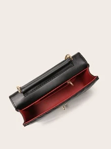 Túi chuỗi khóa xoắn nắp xương cá - màu đen - Xem 4