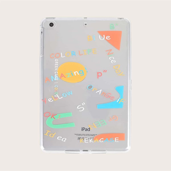 

Прозрачный чехол для iPad с текстовым принтом