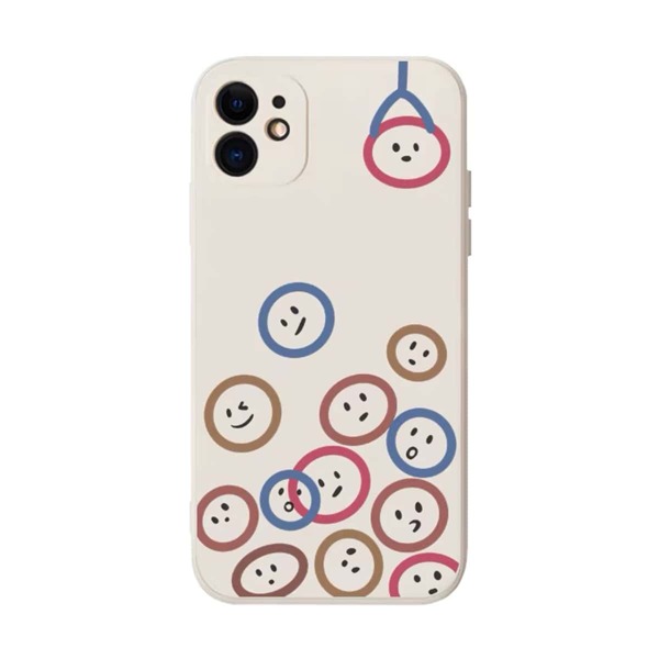

Cartoon Face Print Phone Case, Multicolor