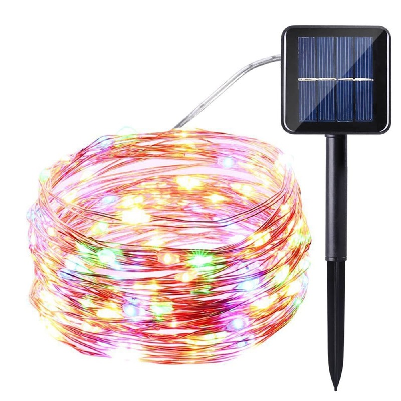 

Solar Waterproof Copper String Light With 100pcs Bulb, Multicolor