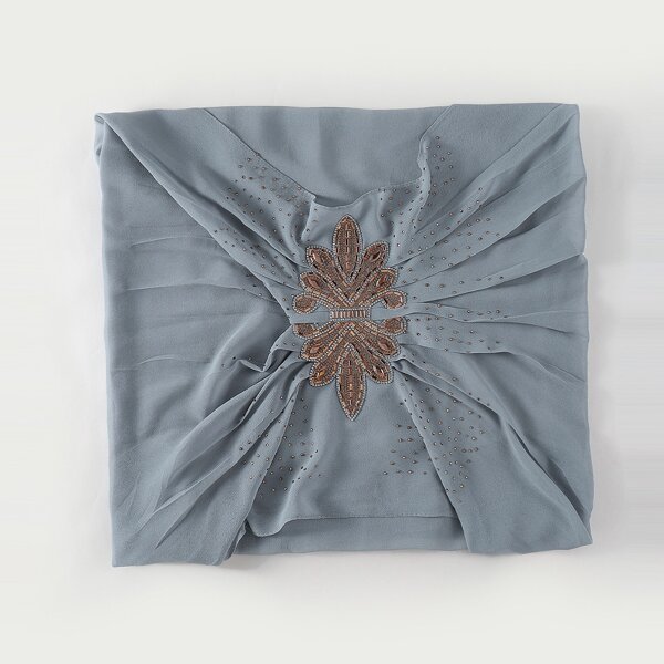 

Rhinestone Decor Scarf, Grey