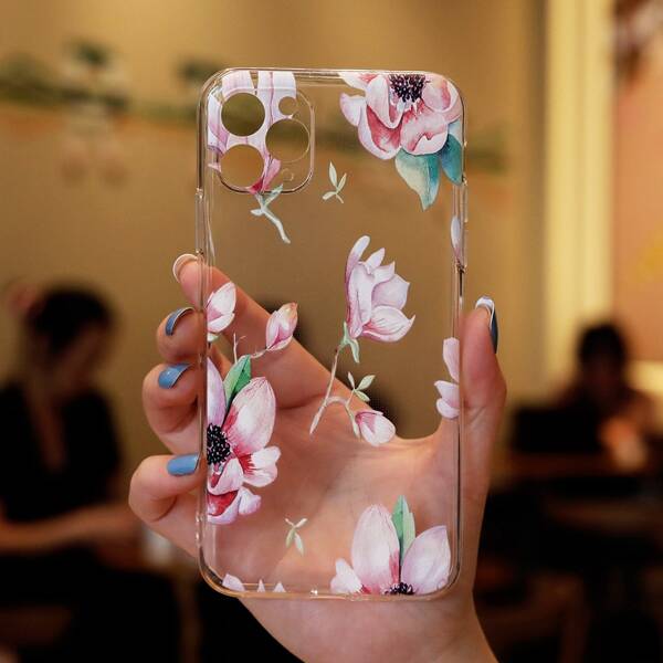 

Floral Print Clear Phone Case