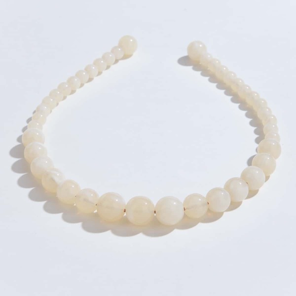 

Round Beaded Headband, Beige
