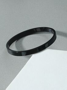 時尚流行男士鋼手鐲不銹鋼適合珠寶禮物和時尚外觀 - 黑色 - 查看 2