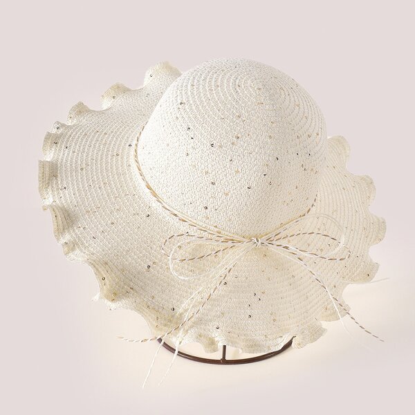 

Solid Straw Hat, White