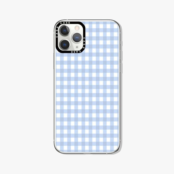 

Gingham Pattern Phone Case, Blue and white