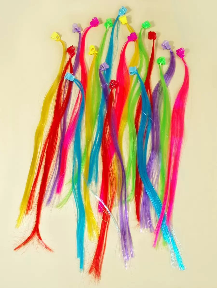 18入組小女童彩色髮爪 - 彩色 - 查看 1