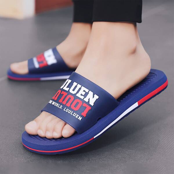 

Men Letter Graphic Slides, Blue