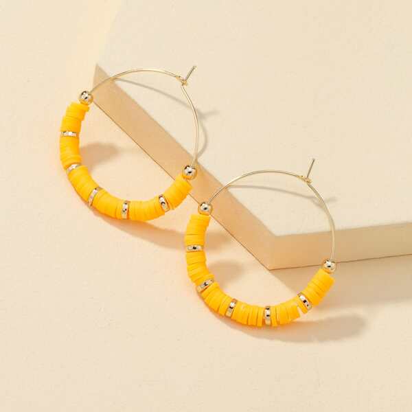 

Bead Detail Hoop Earrings, Yellow