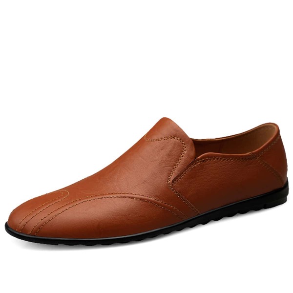 

Men Stitch Detail Loafers, Brown