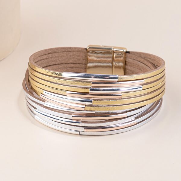 

1pc Layered Bracelet, Multicolor