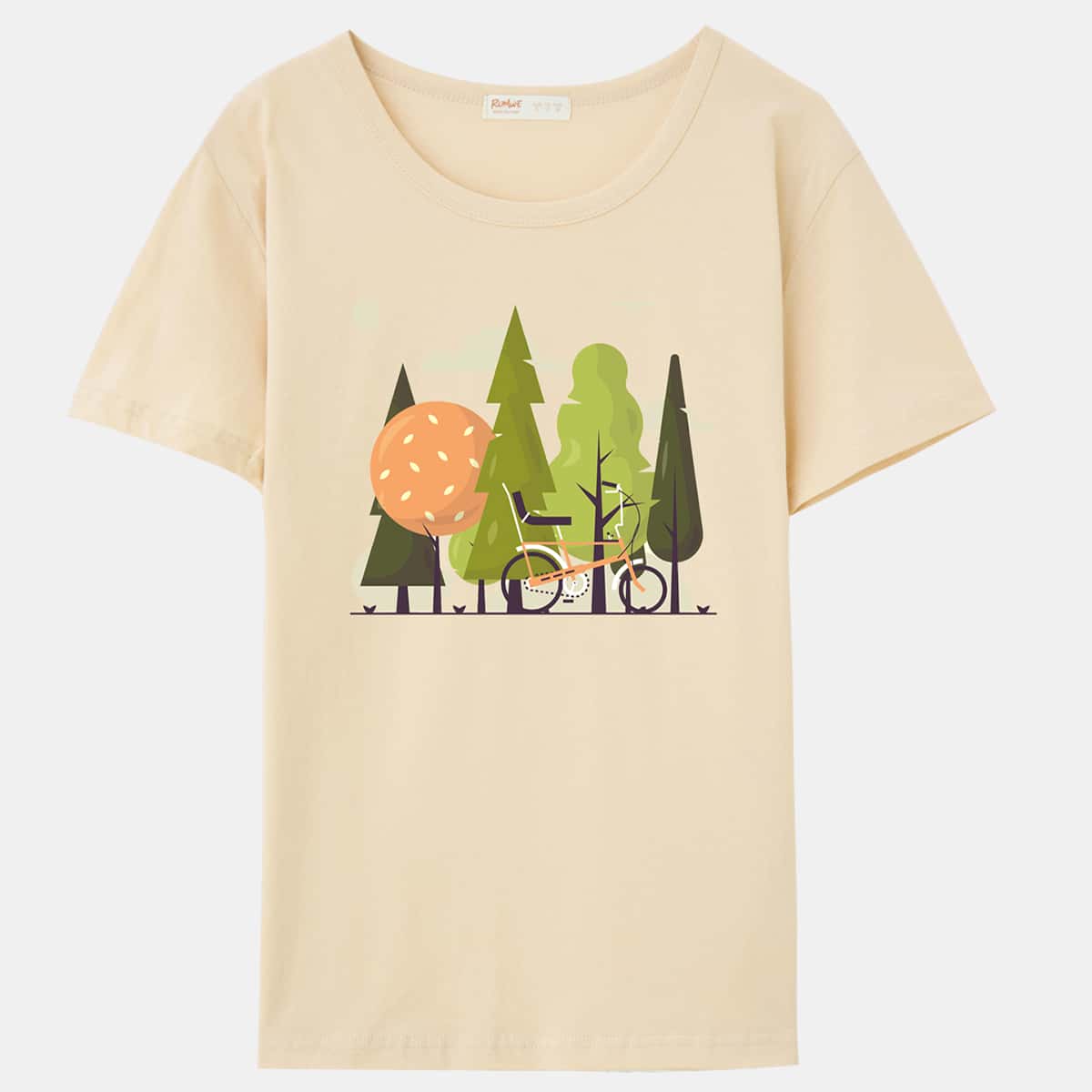 

ROMWE X Jackrdesign Tree Graphic Tee, Beige