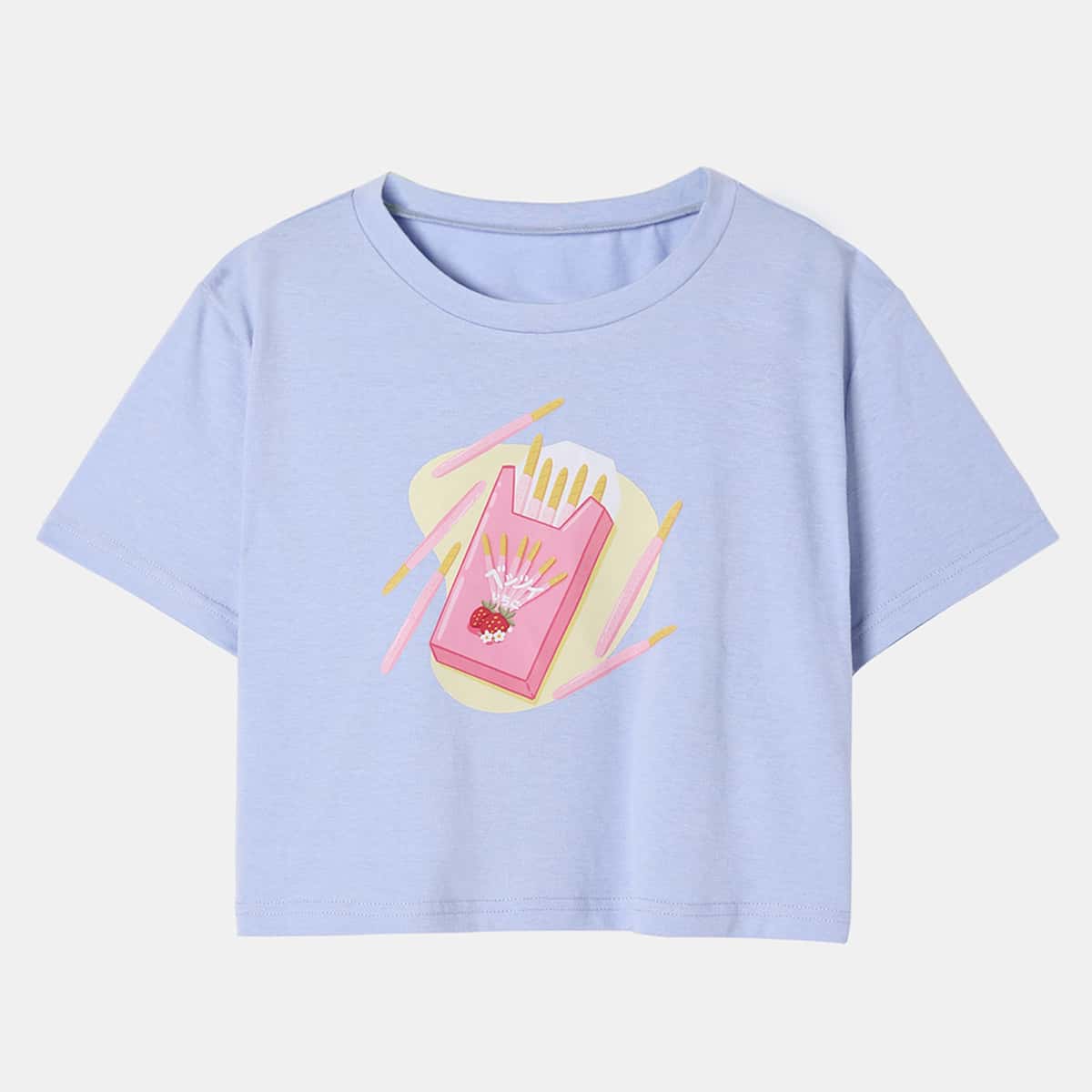 

Graphic Crop Tee, Baby blue