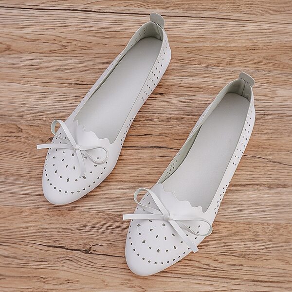 

Bow Decor Ballet Flats, White