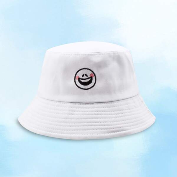 

Men Cartoon Graphic Bucket Hat, White