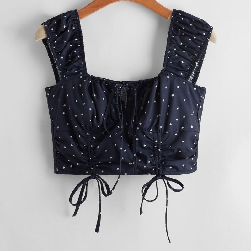 

Galaxy Drawstring Top, Navy blue