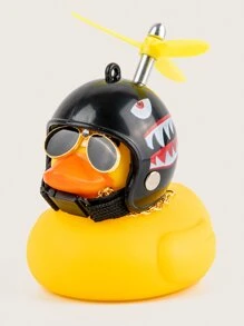 卡通鴨形車內裝飾品,橡膠鴨子 - 黃色 - 查看 1