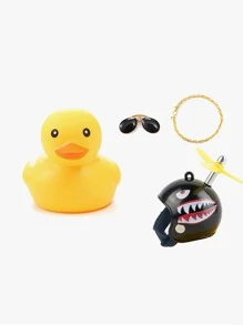 卡通鴨形車內裝飾品,橡膠鴨子 - 黃色 - 查看 3